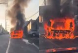Picape é destruída após ser consumida por fogo no bairro Petrópolis