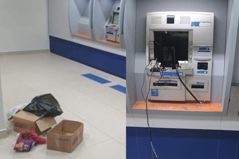 Criminosos invadem banco e arrombam caixa eletrônico no bairro Japiim Criminosos invadem banco e arrombam caixa eletrônico no bairro Japiim
