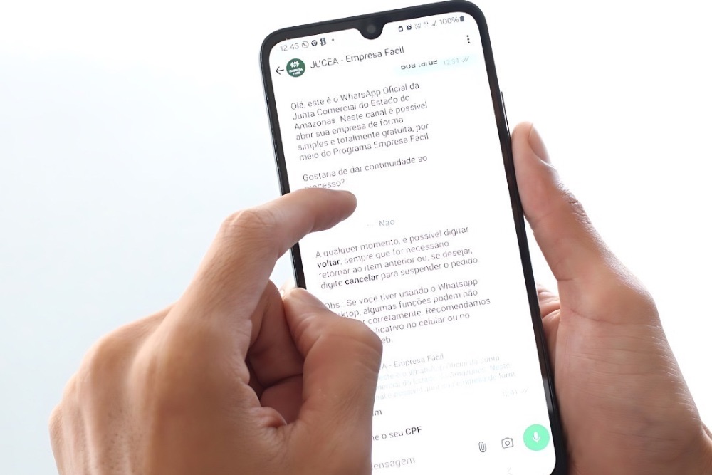 Amazonas inicia servi&ccedil;o de abertura de empresas por WhatsApp nesta sexta-feira (23)