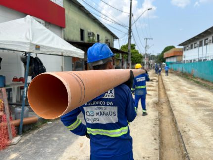 Obras de esgotamento sanitário chegam ao Manoa e beneficiam mais de 16 mil moradores
