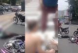 Acidente com moto deixa casal, criança e idoso feridos na avenida Constantino Nery
