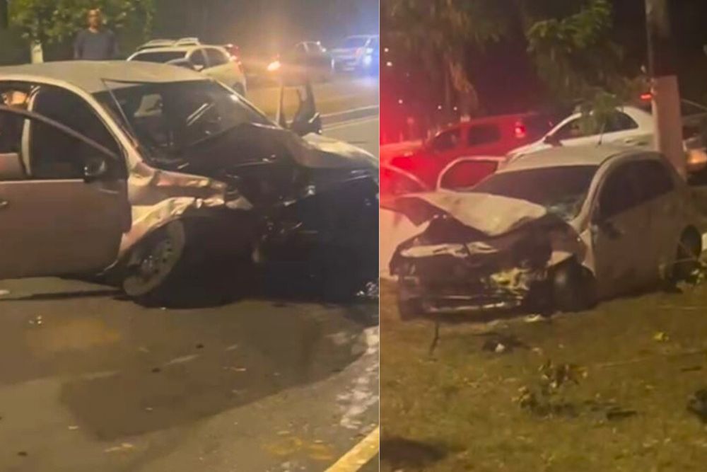 Carro invade contram&atilde;o e provoca grave acidente no bairro Tarum&atilde;