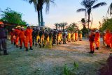 Bombeiros controlam focos de incêndio em área de mata da Cachoeira do Castanho, em Iranduba