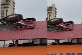 Temporal provoca prejuízos ao arrancar parte do telhado da Federação Amazonense de Remo em Manaus