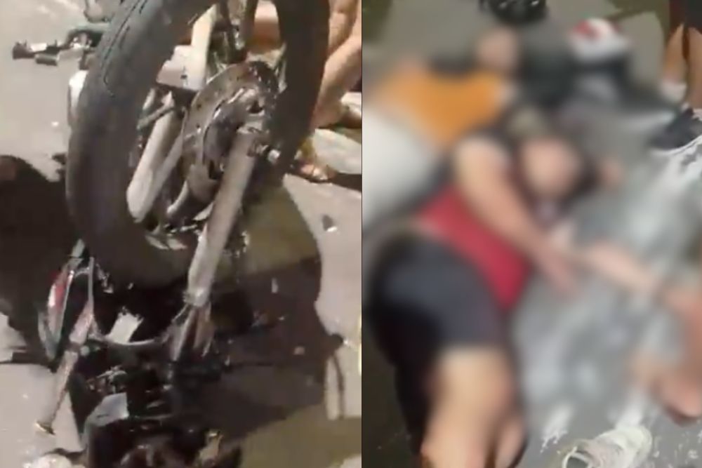 Colis&atilde;o entre motos deixa dois feridos no Centro de Manaus