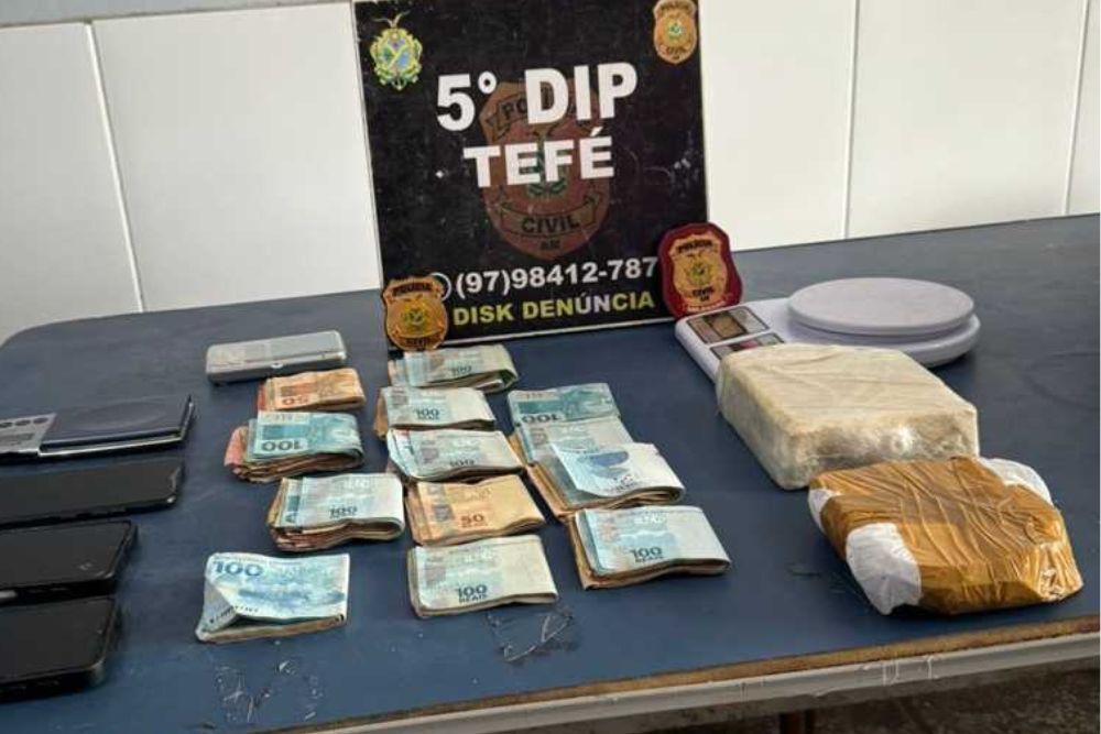 Pol&iacute;cia prende em flagrante suspeito com drogas e R$ 14 mil em esp&eacute;cie em Tef&eacute;
