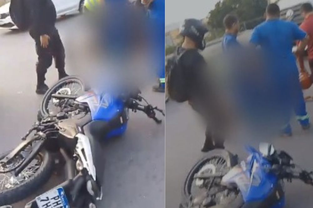 Motociclista fica ferido após acidente na Avenida Autaz Mirim, em Manaus Motociclista fica ferido após acidente na Avenida Autaz Mirim, em Manaus