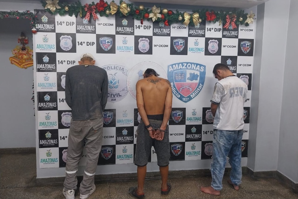 Trio &eacute; preso por troca de tiros e espancamento em Manaus