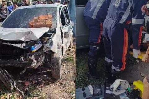 Homem perde controle do carro e bate em muro de oficina no bairro Cidade Nova