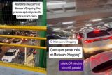Jornalista abandona carro após ficar preso em engarrafamento de shopping em Manaus