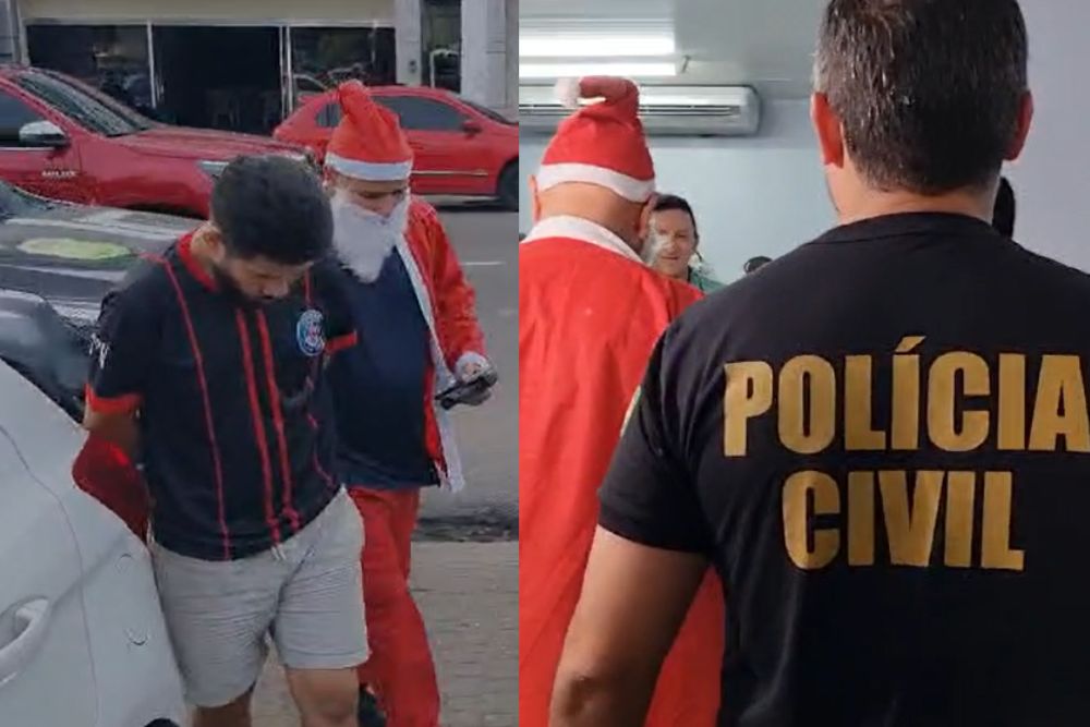 Policiais se disfarçam de Papai Noel e prendem foragido do Amapá no bairro Jorge Teixeira Policiais se disfarçam de Papai Noel e prendem foragido do Amapá no bairro Jorge Teixeira