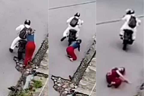 Mulher é arrastada durante assalto à mão armada no bairro Flores, em Manaus