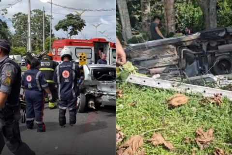 Acidente deixa dois motoristas feridos no bairro Novo Aleixo