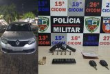Polícia Militar prende dois homens com arma de fogo e veículo com restrição de roubo em Manaus
