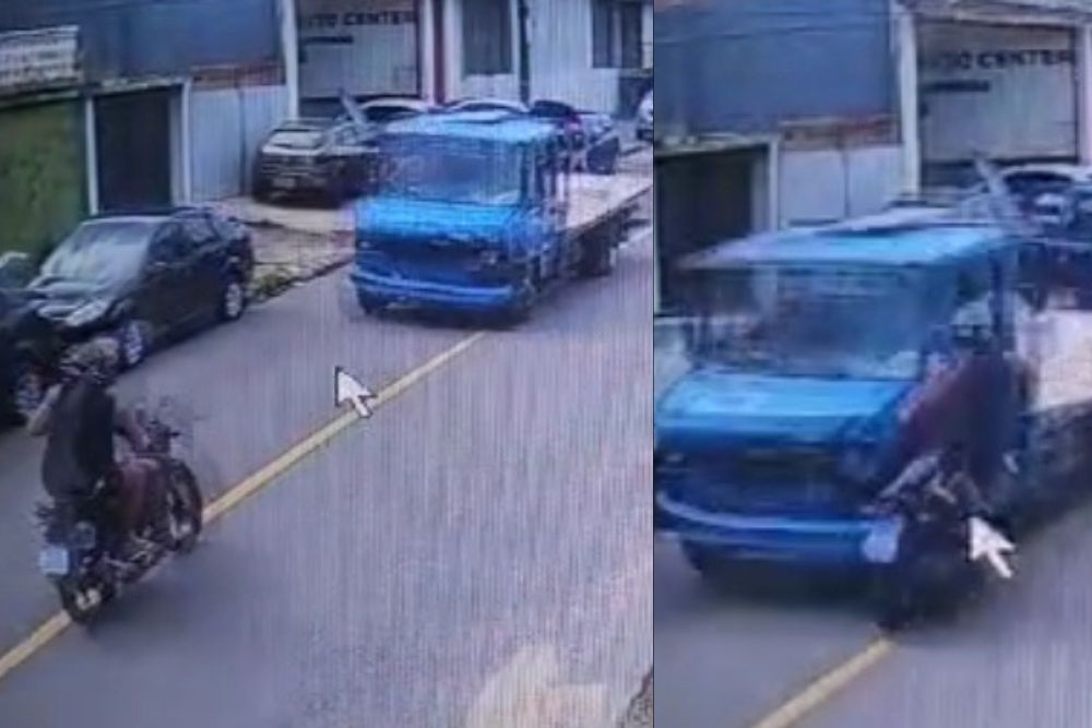 Caminhão que matou motociclista no Japiim é apreendido pela polícia Caminhão que matou motociclista no Japiim é apreendido pela polícia