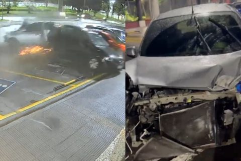 Motorista é preso após atingir três veículos estacionados em alta velocidade em Manaus
