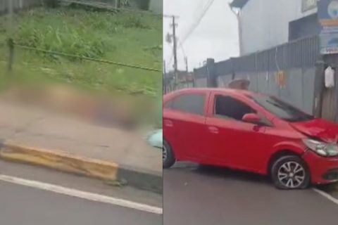 Motorista invade calçada e atropela pedestre no bairro Santa Etelvina