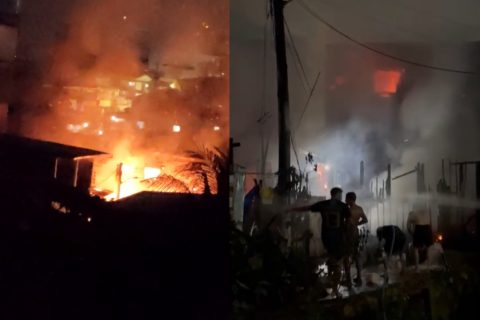 Incêndio de grandes proporções deixa dois mortos e destrói casas em Manaus