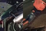 Entregador tenta fugir de blitz policial e sofre acidente na avenida Torquato Tapajós