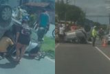 Acidente na avenida Cosme Ferreira deixa motorista preso entre as ferragens