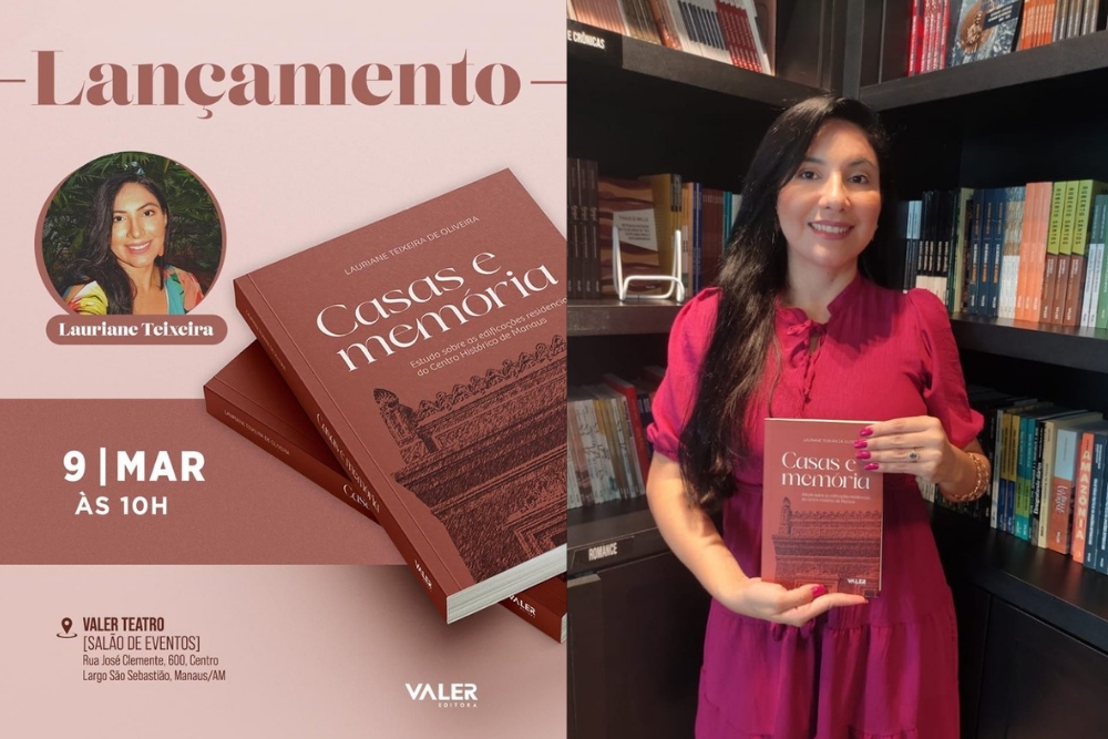 Lauriane Teixeira lan&ccedil;a livro &lsquo;Casas e Mem&oacute;ria&rsquo; na Valer Teatro neste domingo (9)
