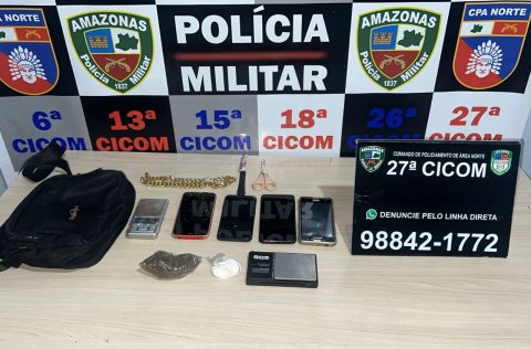 Polícia prende trio após denúncia de disparo de arma de fogo e tráfico de drogas na zona norte