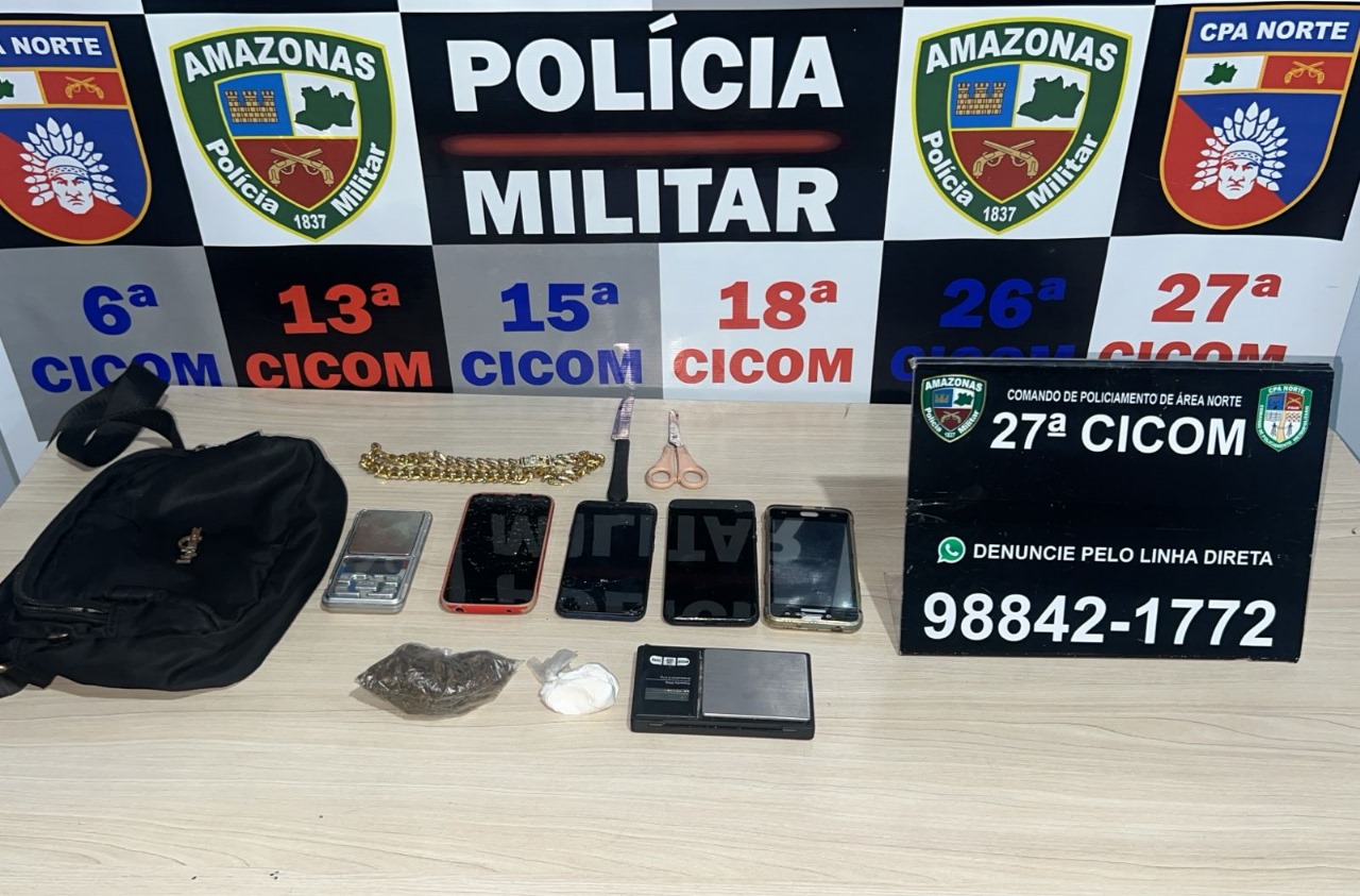 Polícia prende trio após denúncia de disparo de arma de fogo e tráfico de drogas na zona norte Polícia prende trio após denúncia de disparo de arma de fogo e tráfico de drogas na zona norte