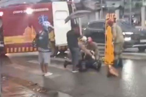 Motociclista fica ferido após acidente na avenida Pedro Teixeira, em Manaus