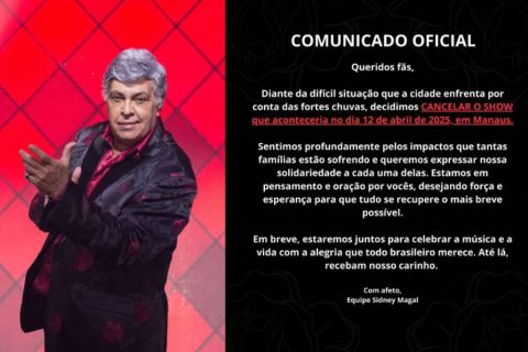 Sidney Magal anuncia cancelamento de show em Manaus