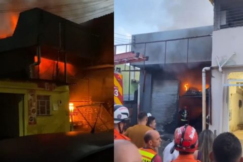 Incêndio atinge loja de suplementos no bairro Alvorada