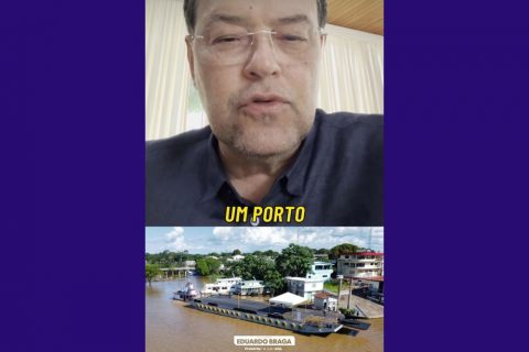 Eduardo Braga comemora instalação de porto provisório em Borba após acidente com balsa particular