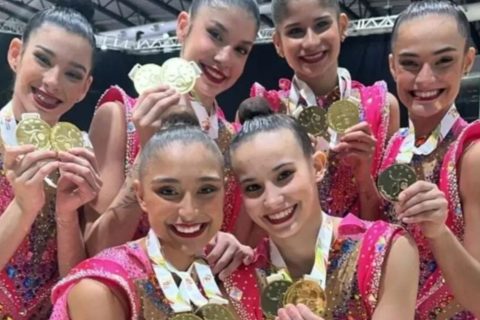 Brasil conquista três ouros na etapa de Portimão da Copa do Mundo de Ginástica Rítmica