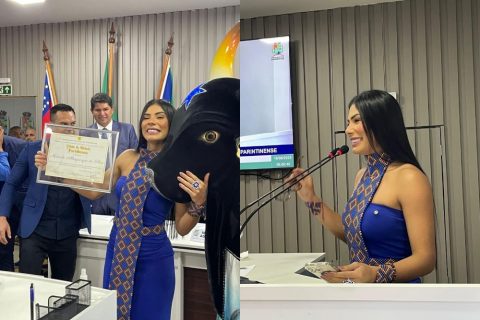 Cunhã-poranga do Caprichoso, Marciele Munduruku recebe título de cidadã parintinense