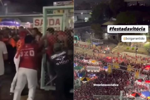 Torcedores invadem Sambódromo durante Festa da Vitória do Boi Garantido em Manaus