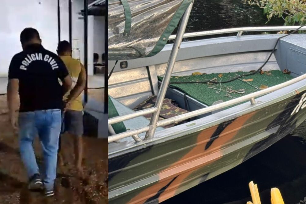 Homem é preso após ameaçar piloto com espingarda e tentar roubar lancha no rio Negro Homem é preso após ameaçar piloto com espingarda e tentar roubar lancha no rio Negro