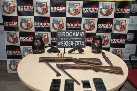 PM apreende arsenal em galpão usado como oficina de sucata em Manaus