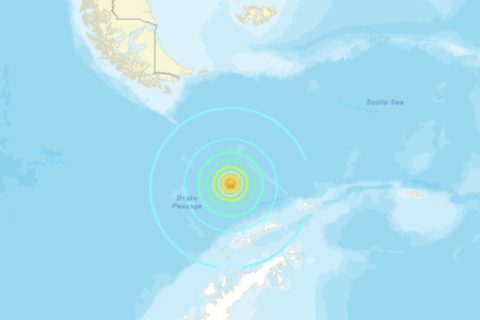 Terremoto de magnitude 7,1 atinge Passagem de Drake entre América do Sul e Antártica