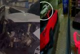 Carro desgovernado destrói mureta na Avenida do Igarapé do Passarinho