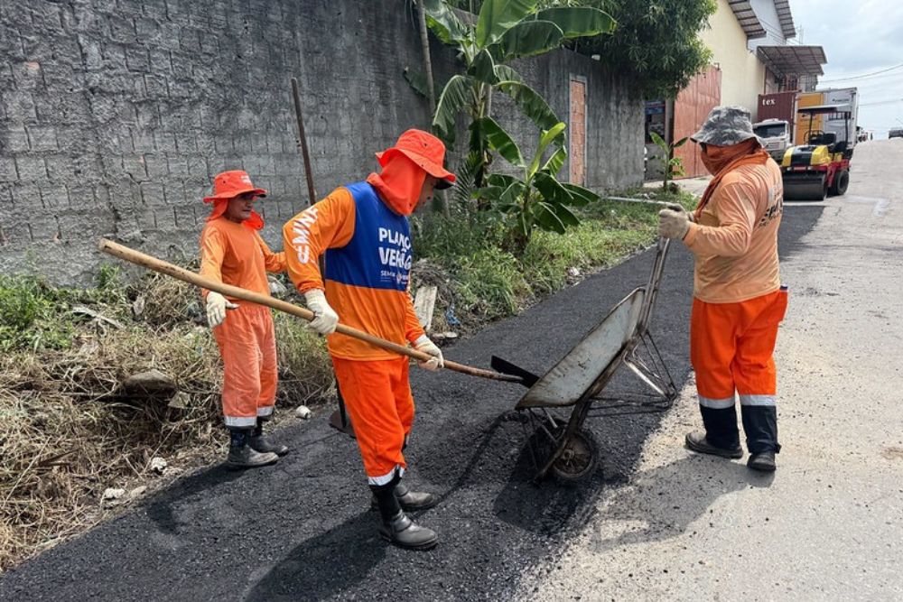 Prefeitura de Manaus intensifica obras de recupera&ccedil;&atilde;o vi&aacute;ria no Novo Aleixo