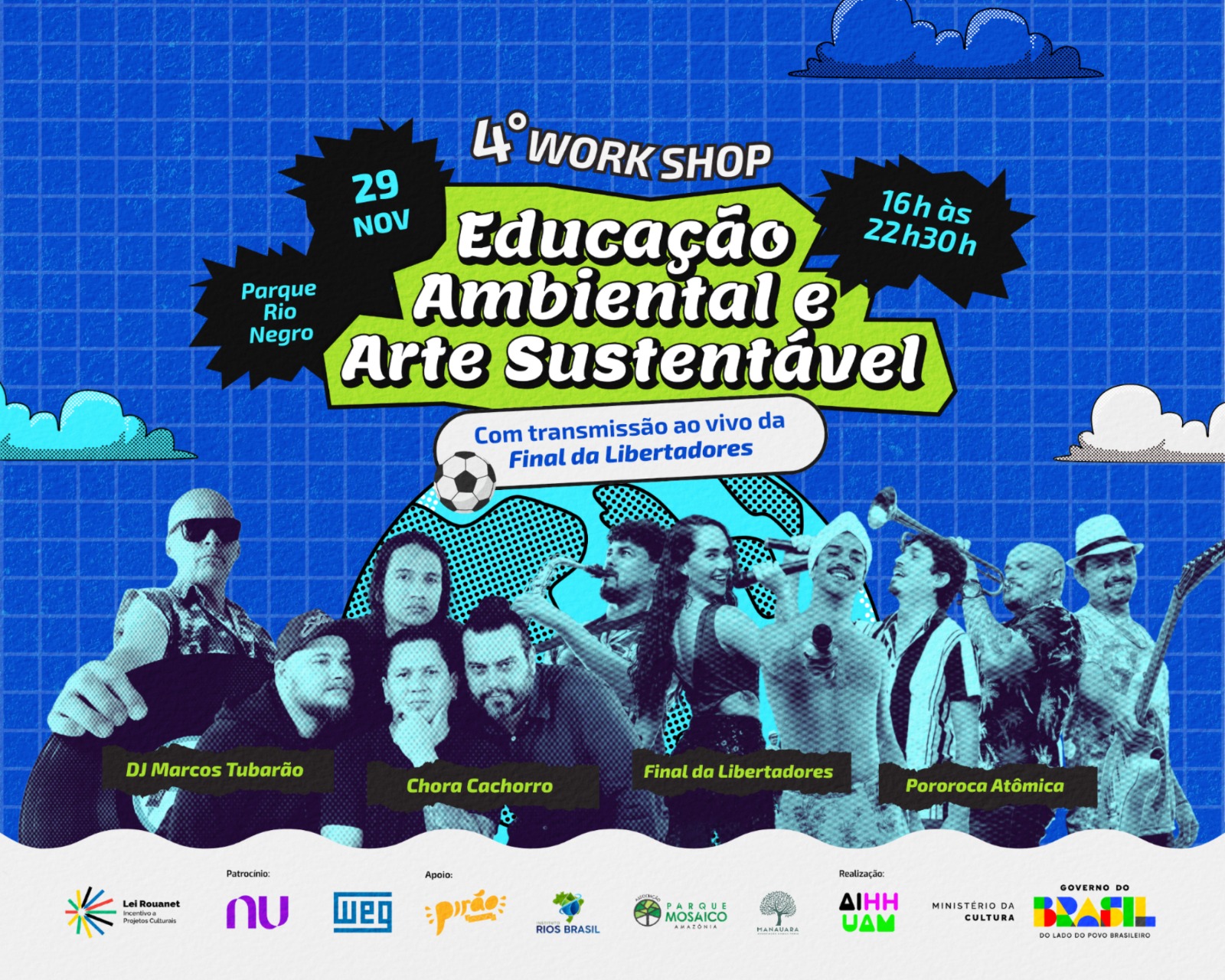 Programação gratuita no Parque Rio Negro vai transmitir da final da Libertadores neste sábado (29)