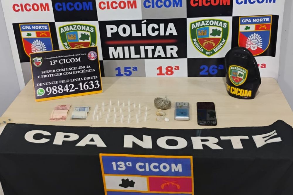 Polícia apreende adolescente com 32 pinos de cocaína em Manaus