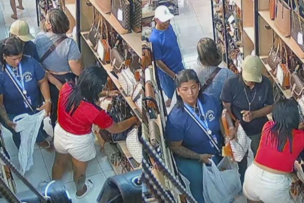 C&acirc;meras registram a&ccedil;&atilde;o de quadrilha em furto a loja no Centro de Manaus