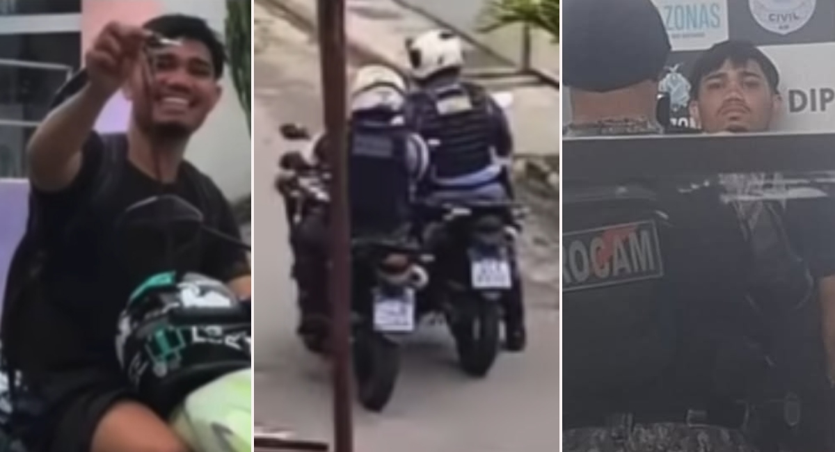 Jovem rouba chave de moto de policial, debocha nas redes e acaba preso em Manaus
