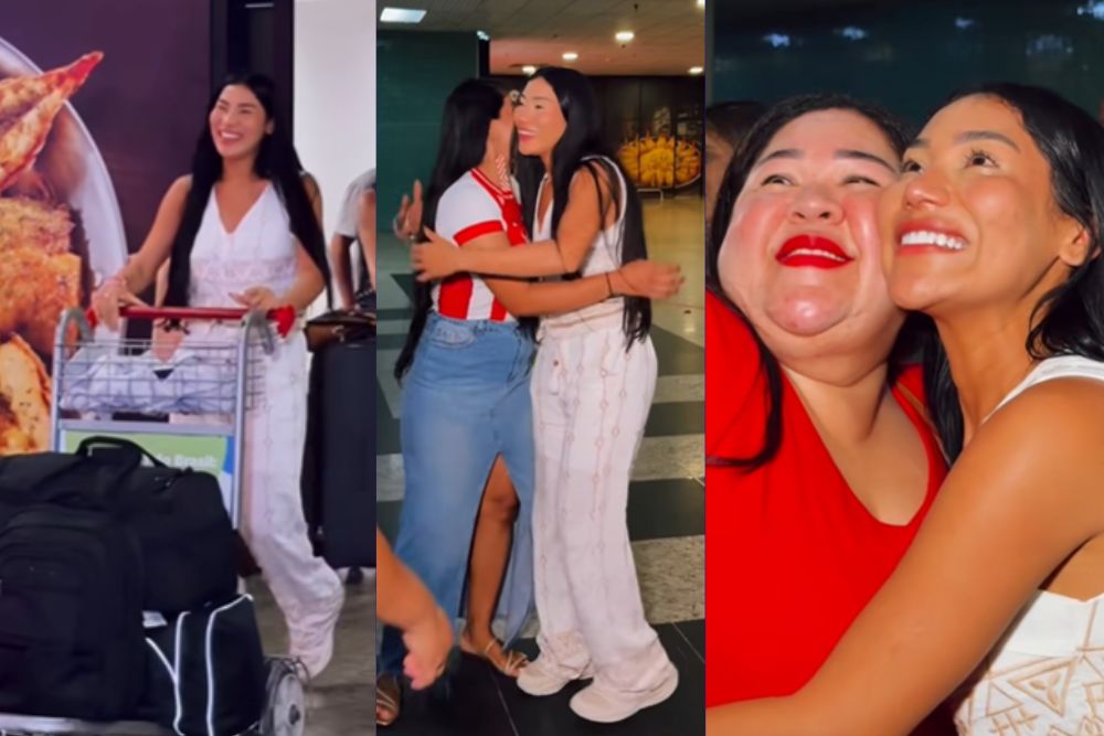 Lívia Christina é recebida por familiares e admiradores ao retornar a Manaus