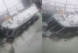 Temporal provoca tombamento parcial de lancha no Porto da Ceasa, em Manaus