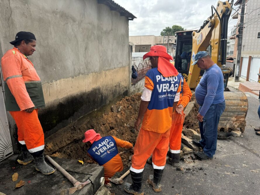Obra emergencial restabelece drenagem no Japiim após rompimento na zona Sul de Manaus