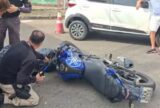 Motociclista sofre fratura exposta após acidente em rotatória na zona oeste de Manaus