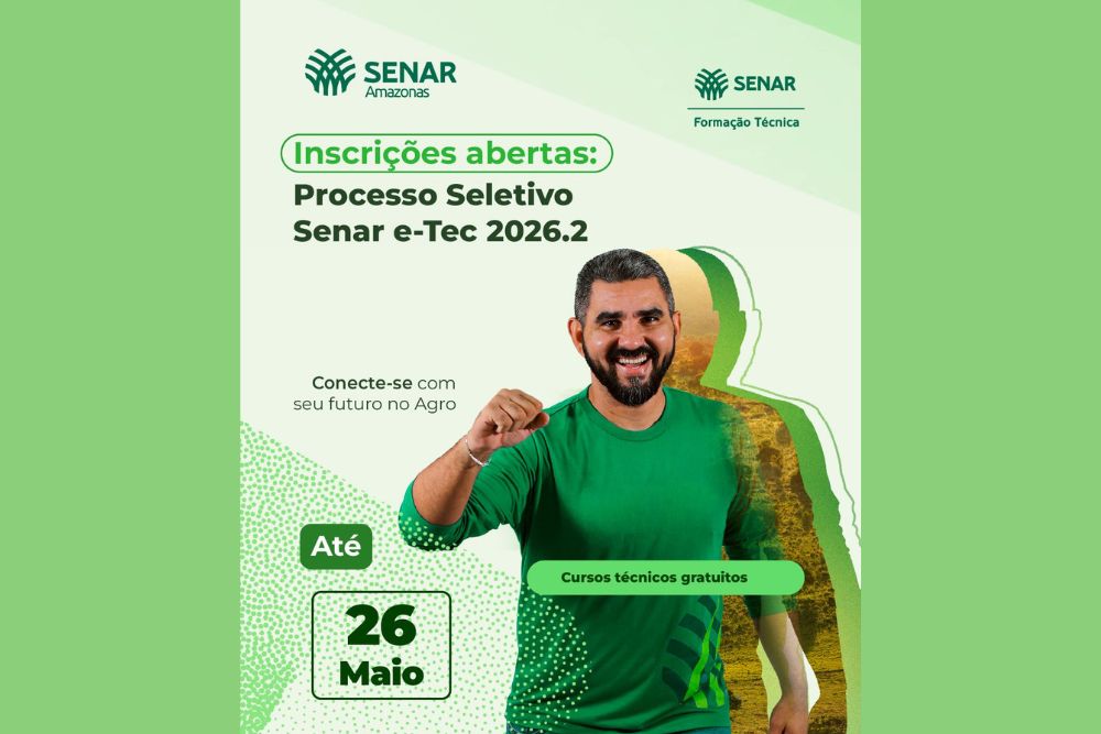 Senar abre 85 vagas para cursos técnicos no Amazonas Senar abre 85 vagas para cursos técnicos no Amazonas