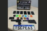 Trio é preso com seis celulares e dois simulacros em abordagem na zona leste de Manaus