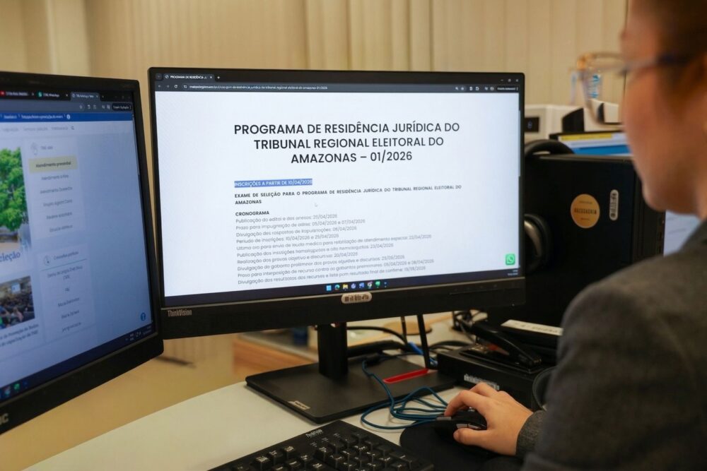 TRE-AM abre inscrições para programa de residência jurídica com bolsa de R$ 2,6 mil